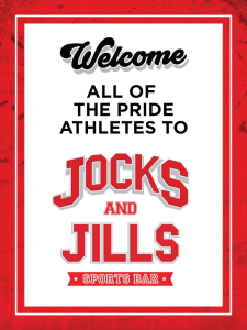 Welcome All of the Pride Athletes to Jocks and Jills